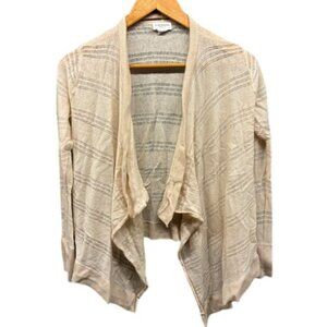 Club Monaco Cardigan Women’s Beige 100% Cashmere Open Front Lightweight XS